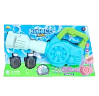 Pistol de facut baloane cu lumini si sunete, Bubble Gun, 256 ml, Albastru