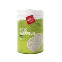 Rondele de orez integral expandat bio fara sare 100g Green Organics