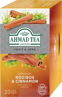 Rooibos & Scorțișoară Ceai de fructe, 20 pliculețe, Ahmad Tea