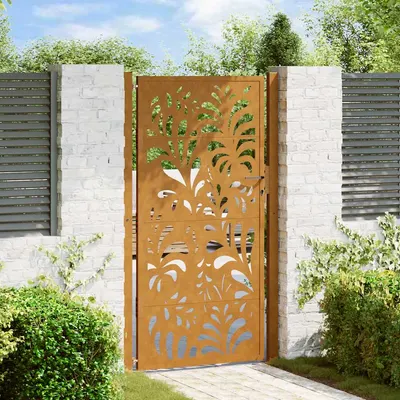 vidaXL Poartă de grădină 100x200 cm, oțel rezistent la intemperii, model ondulat