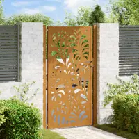 vidaXL Poartă de grădină 100x200 cm, oțel rezistent la intemperii, model ondulat
