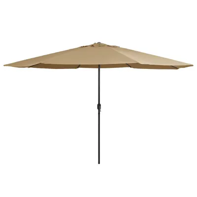Gossi umbrela de soare de exterior, stalp metalic, gri taupe, 390 cm