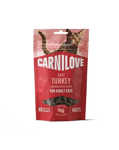 Recompense moi pentru pisici CARNILOVE Soft Snack cu curcan și iarbă-mâței 50 g