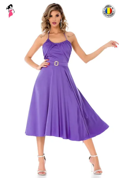 Rochie Bby clos mov cu lungimea midi