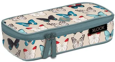 Penar oval Lizzy Card Xlook Buterfly - Comfort, cu un fermoar
