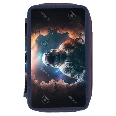 Penar neechipat 2 fermoare, 20x4.5x13 cm, motiv Astronaut, Herlitz