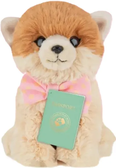 Jucărie de pluș Studio Pets - Pompon Pomeranian cu papion, 16 cm