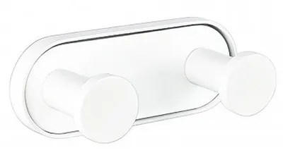 Agățătoare de perete dublă Inter Ceramic - Lusso, 4.15 х 4 х 10.4 cm, alb mat