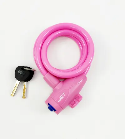 Antifurt cu cheie JET LOCK TY-582 10x1000mm, culoare roz, cu suport