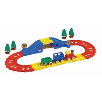 Linie de cale ferată cu un pod pentru un tren Viking Toys ,21 elemente