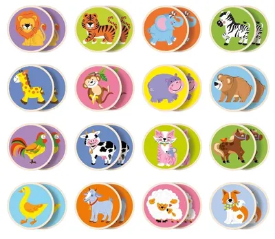Viga Joc de memorie pentru copii - Animale