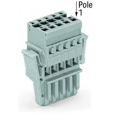 1-conductor female plug; Locking lever; 4 mm²; 9-pole; 4,00 mm²; gray