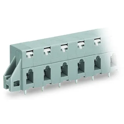 PCB terminal block; push-button; 2.5 mm²; Pin spacing 10 mm; 6-pole; CAGE CLAMP®; clamping collar; 2,50 mm²; gray