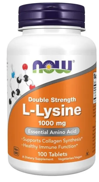 L-Lysine, 1000 mg, 100 tablete, Now