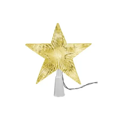 Stea decorativa pentru bradul de Craciun, 10 becuri LED alb cald, 20x17 cm, cu baterii