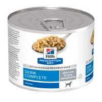 HILL'S Prescription Diet Derm Complete, XS-XL, Ou, dietă veterinară, conservă hrană umedă câini, piele & blană, (pate), 200g