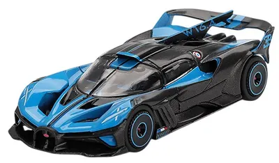 Model de colecție Mini GT Modern : Mașini - Bugatti Bolide Presentation, Black and Blue, 2024 (LHD)