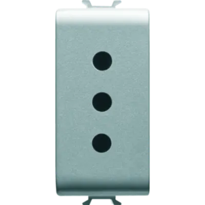 Italian Standard Priza 250v Ac - 2p+e 10a - P11 - 1 Module - Titanium - Chorus
