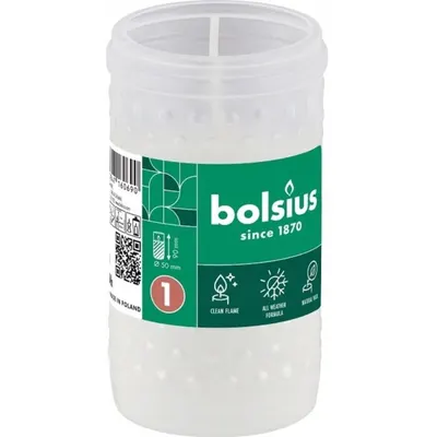 Candela Rezerva Nr. 1-24, Bolsius, Alba, 20 Ore