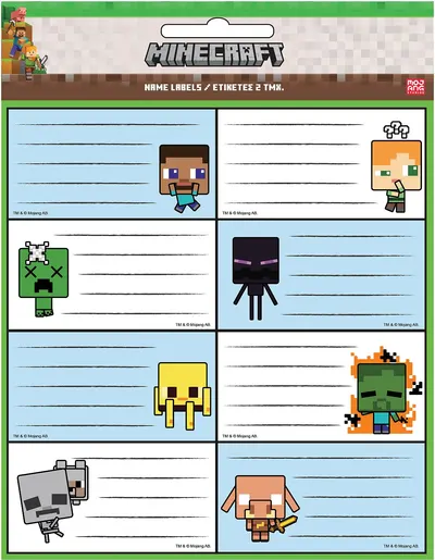 Etichete școlare GIM Minecraft - 16 bucăți