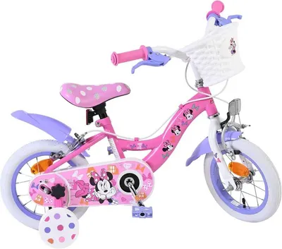 Bicicletă pentru copii cu roți ajutătoare E&L cycles - Minnie Mouse, 12''