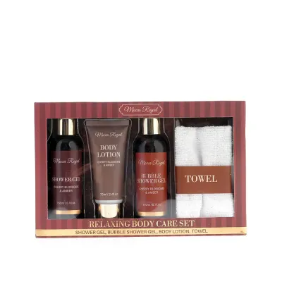 Set cadou relaxare cu produse cosmetice si prosop