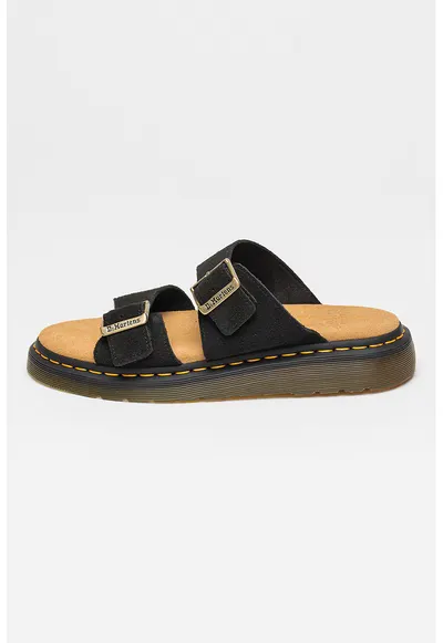 Papuci unisex de piele intoarsa cu catarama Josef - Galben