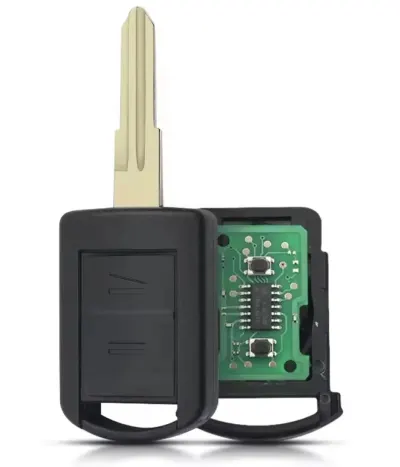 Cheie auto completa cu telecomanda Techstar compatibila cu Opel Corsa C, Combo, Meriva, Tigra, Vauxhall, 2 butoane, 433 MHz, 5WK48669, lama HU46