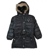Geaca fete cu logo, gluga si buzunare laterale, negru, Lee Cooper Engros