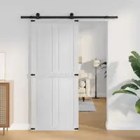 vidaXL Ușă hambar CORONA 90 x 210 cm Lemn masiv de pin Alb