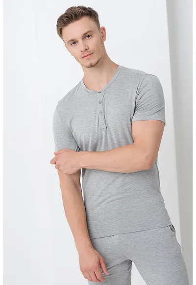 Tricou de pijama din amestec de modal - Gri deschis