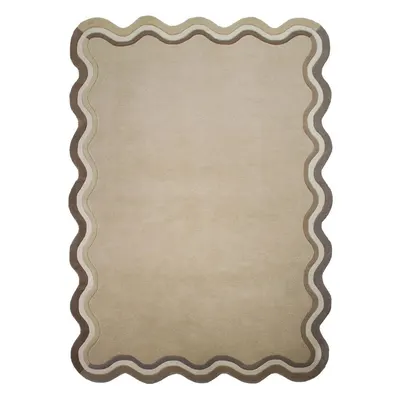 Covor în culoare naturală țesut manual din lână 200x290 cm Leo Scallop – Flair Rugs