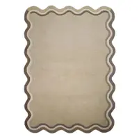 Covor în culoare naturală țesut manual din lână 160x230 cm Leo Scallop – Flair Rugs
