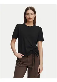 Tricou dama - negru - croiala lejera - bumbac