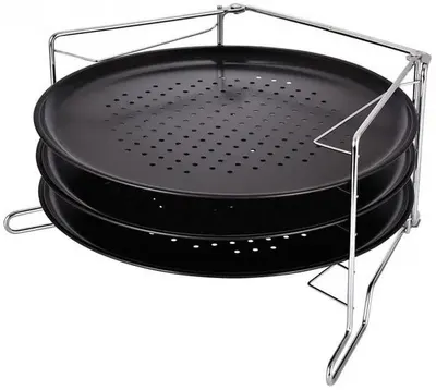 Set 3 tavi pentru pizza Kinghoff - 32.3 cm, cu suport