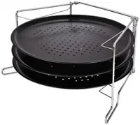 Set 3 tavi pentru pizza Kinghoff - 32.3 cm, cu suport