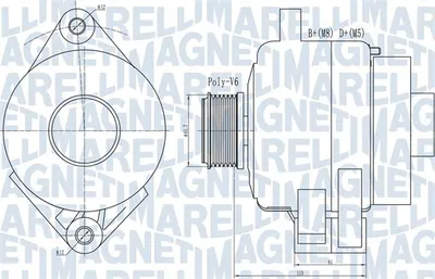 Alternator (14v, 140a) Potrivit Alfa Romeo 159; Fiat Bravo Ii, Croma, Grande Punto, Linea, Sedici; Lancia Delta Iii; Suzuki Sx4 1.6d 1.9d 2.0d 06.05