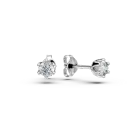 Cercei stud din aur alb cu diamante de 0.4ct