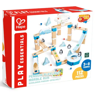 Jucarie din lemn 112 piese - Marble Run Penguin