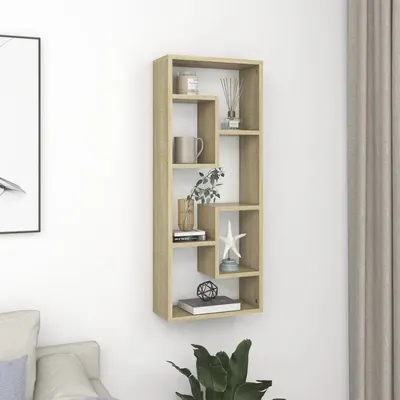 vidaXL Raft de perete, stejar sonoma, 36x16x90 cm, lemn prelucrat