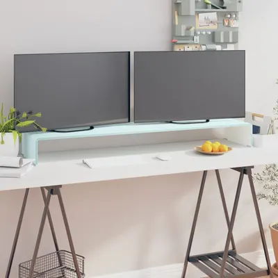 vidaXL Stativ TV/Suport monitor, sticlă, verde, 120 x 30 x 13 cm