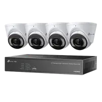 KIT NVR + HDD 2TB POE TP-Link VIGI 4 canale + 4 camere 4MP, Lentila 2.8, IR+WL 30ML Turret, NVR TP-Link VIGI 4 canale, 53W 1004H