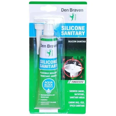 Silicon Sanitar Transparent, Den Braven, 80 ml, Blister