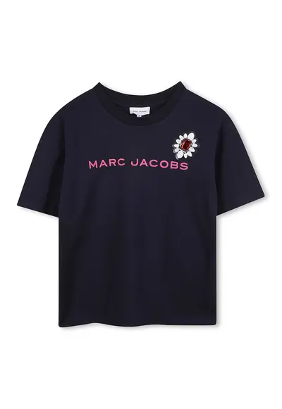 Tricou din bumbac cu logo - Albastru ultramarin