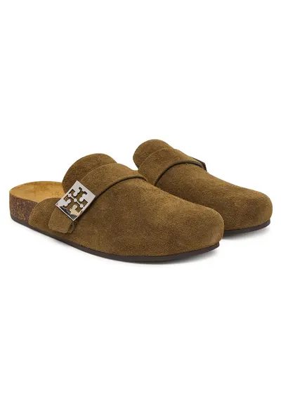 Saboti dama Mellow Mule - piele naturala - Wild Olive/Silver