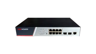 Switch Hikvision DS-3E2510P(B), Switching Capacity 336 Gbps, 8 Gigabit Poe electrical ports and 2 Gigabit / 100M SFP optical por