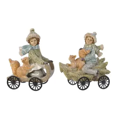 Figurina decorativa - Poly Winter Child - Green and Colours - mai multe modele