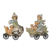 Figurina decorativa - Poly Winter Child - Green and Colours - mai multe modele