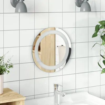 vidaXL Oglindă de baie cu LED Transparent Ø 30 cm sticlă securizată