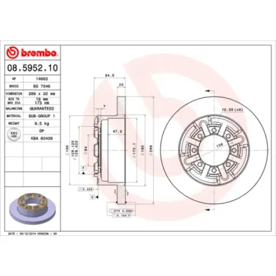 Disc frana BREMBO 08.5952.10
